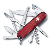 Ніж Victorinox Huntsman 91мм,15функ,черв.прозор