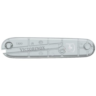 Накладка на ніж Victorinox 91мм silver transparent передня з лого (Va+)