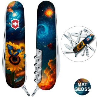 Ніж Victorinox Huntsman Ukraine 91мм,15функ ,Зоряний метелик
