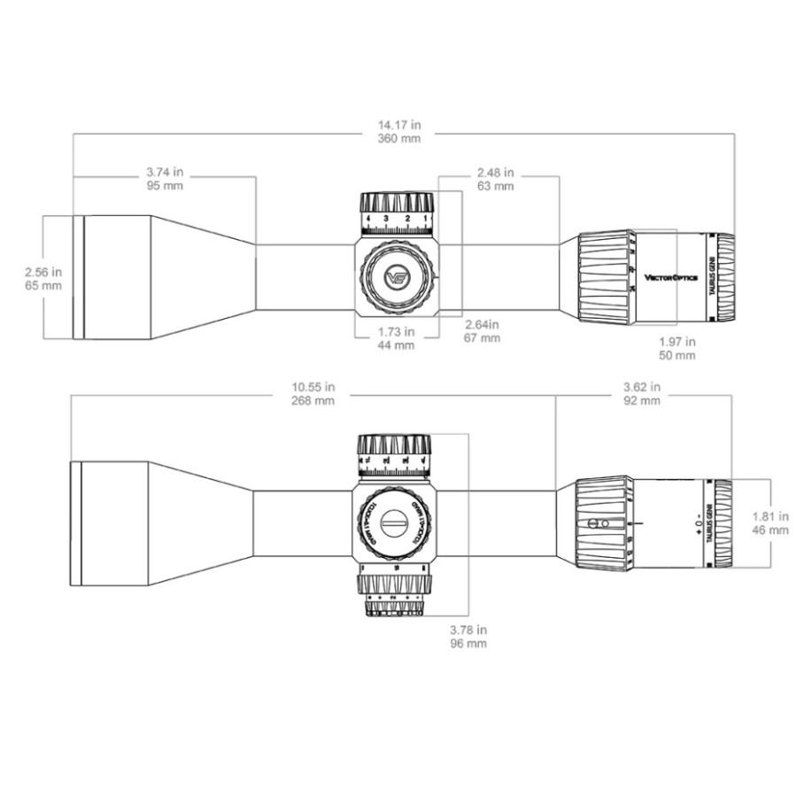 Приціл оптичний Vector Optics Taurus 3-24x56 (34 мм) illum. SFP ED