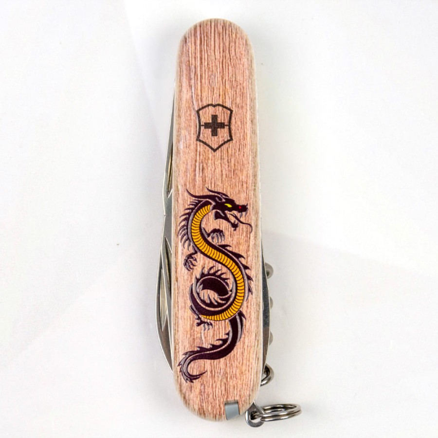 Ніж Victorinox Spartan Zodiac 91мм,12функ ,Дерев'яний дракон