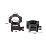 Кільця Discovery Scope Mount Rings High Profile For Picatinny 1inch(25,4) (180207)