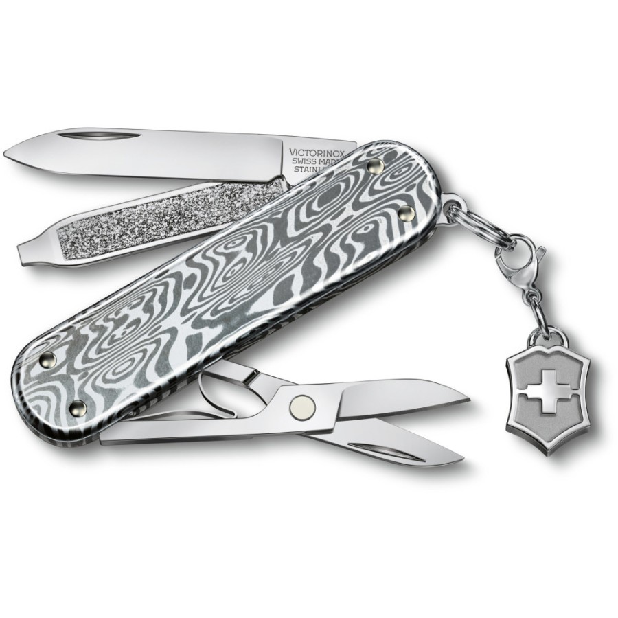 Ніж Victorinox Classic Brilliant Damast 58мм,5функ,дамаск + брелок-лого