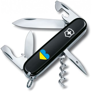 Ніж Victorinox Spartan Ukraine 91мм,12функ,чорн ,Серце синьо-жовте