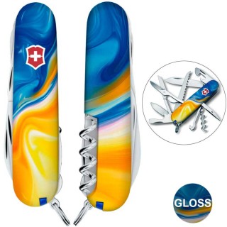 Ніж Victorinox Huntsman Ukraine 91мм,15функ ,Жовто-сині фарби
