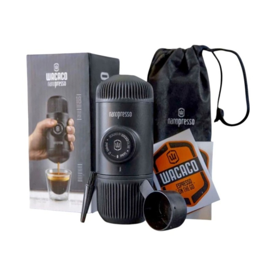 Портативна еспресо-кавоварка Wacaco Nanopresso з адаптером для капсул, механічна, для меленої кави