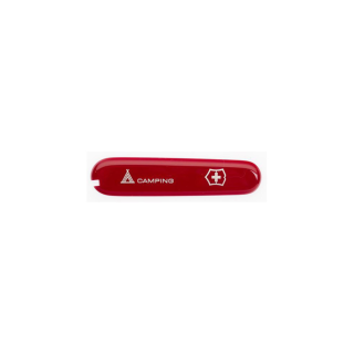 Накладка на ніж Victorinox 91мм red передня з лого & camping (Va+)
