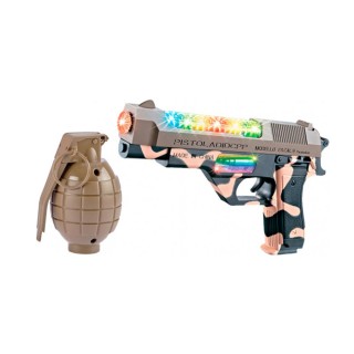 Пістолет світло-звуковий ZIPP Toys Desert Eagle у наборі з гранатою ц:камуфляж,коричневий