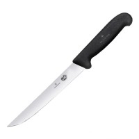 Кухонний ніж Victorinox Fibrox Carving лезо 18см вузьке з чорн. ручкою (блістер)