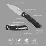 Ніж складаний туристичний Ganzo G771 (8.8 см) D2 / G10 чорний