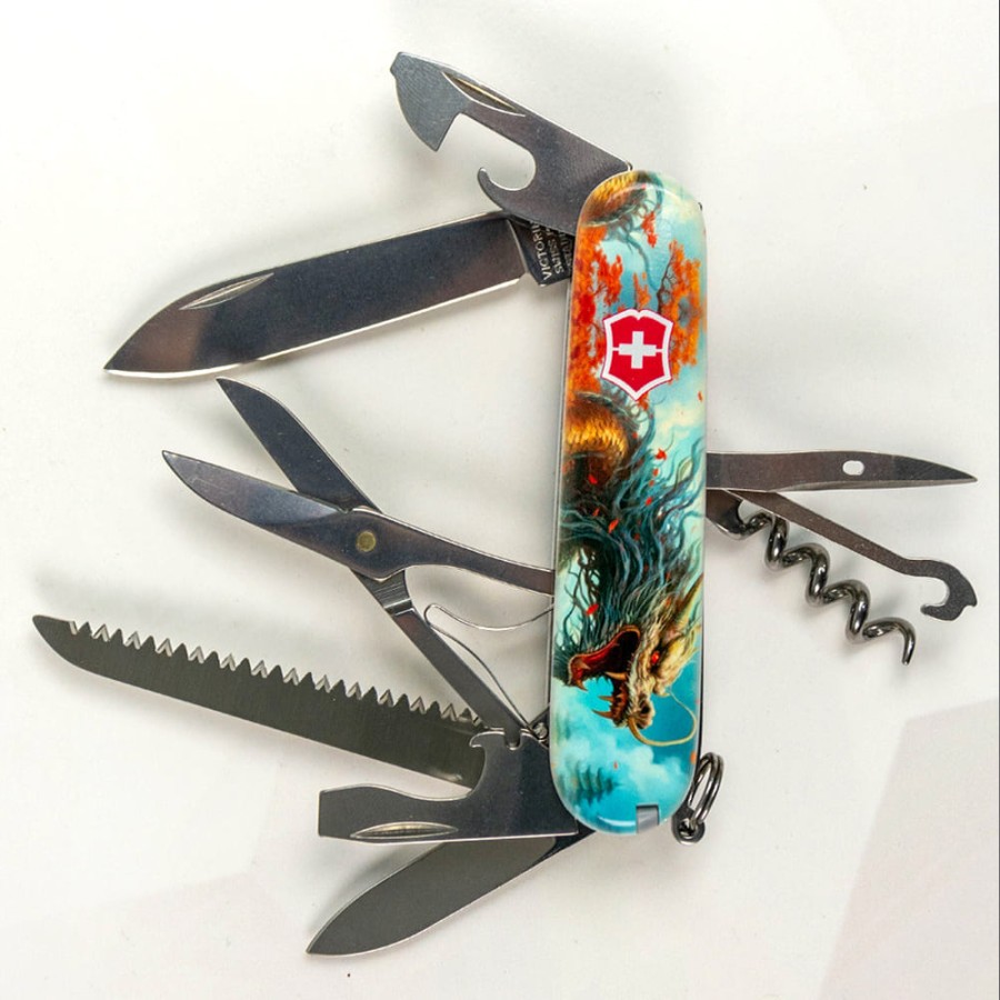 Ніж Victorinox Huntsman Zodiac 91мм,15функ ,Бойовий дракон