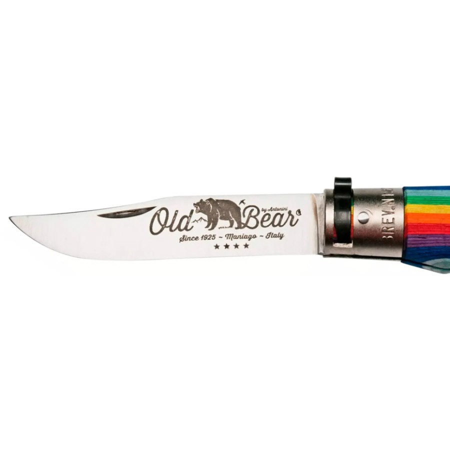 Ніж Old Bear Rainbow L, 420 steel, wood handle,, rainbow