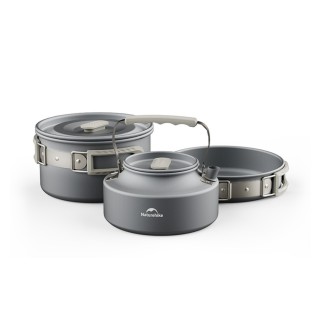 Набір посуду (каструля, сковорідка, чайник) Naturehike CNK2450CF010, алюміній