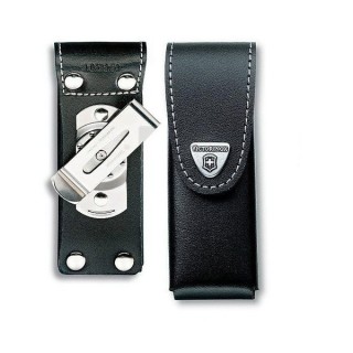 Чохол на пояс Victorinox 111мм шкір.чорн на липучці з повор. кліпом до 6 шарів