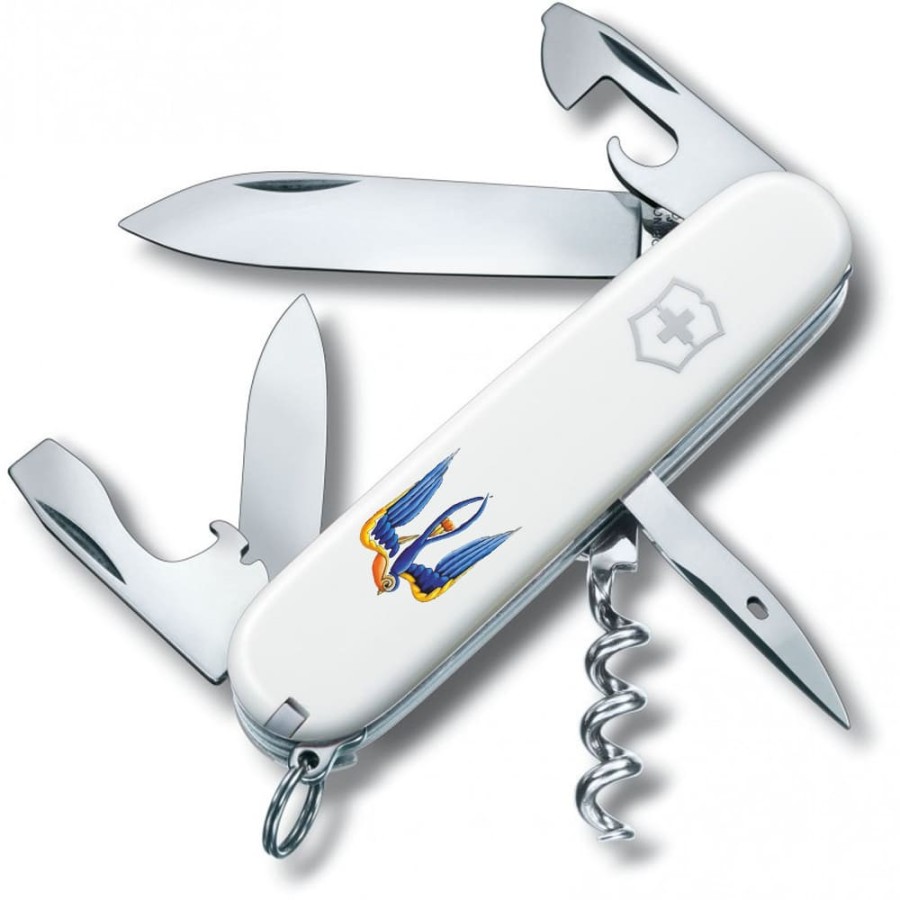 Ніж Victorinox Spartan Ukraine 91мм,12функ,біл ,Ластівка