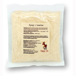 Хумус з томатами Happy Elk прозора упаковка