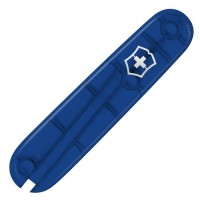 Накладка на ніж Victorinox 84мм blue transparent передня з лого (kVa+)