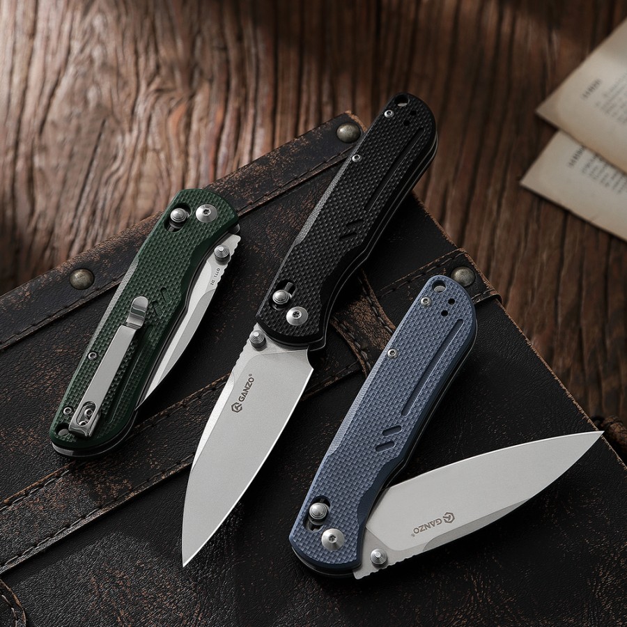 Ніж складаний туристичний Ganzo G771 (8.8 см) D2 / G10 зелений