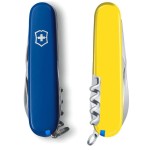 Ніж Victorinox Camper Ukraine 91мм,13функ,син-жовт