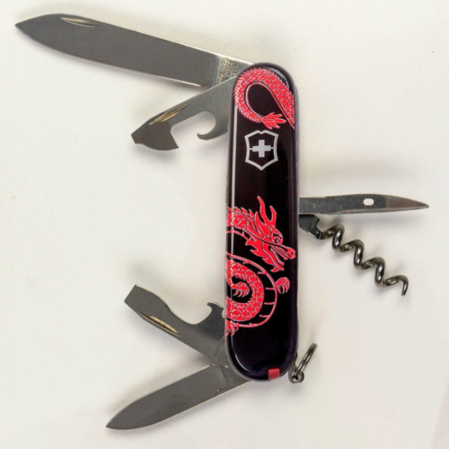 Ніж Victorinox Spartan Zodiac 91мм,12функ,чорн ,Червоний дракон