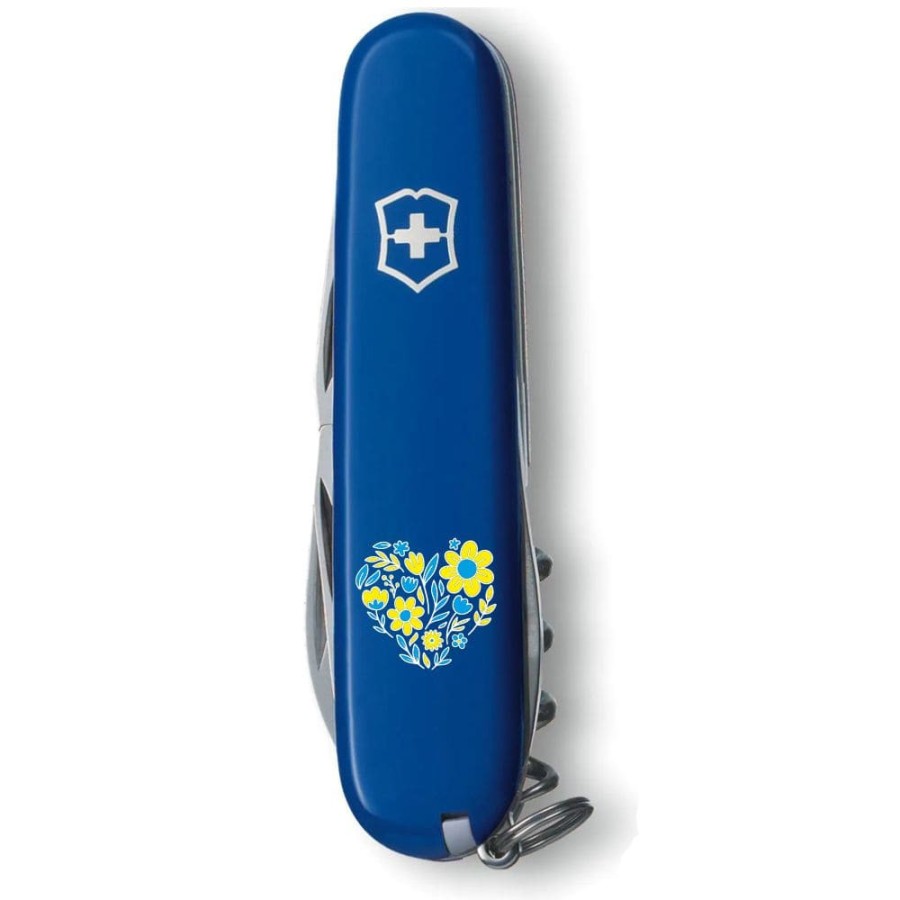 Ніж Victorinox Spartan Ukraine 91мм,12функ,син ,Квіткове серце