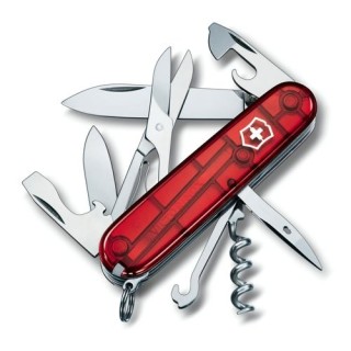Ніж Victorinox Climber 91мм,14функ,черв.прозор