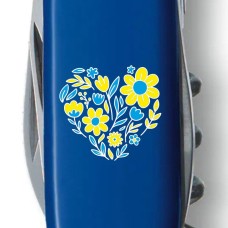 Ніж Victorinox Spartan Ukraine 91мм,12функ,син ,Квіткове серце