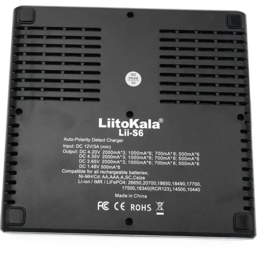 Універсальний зарядний пристрій LiitoKala Lii-S6 EU на 6 каналів + автомобільний кабель