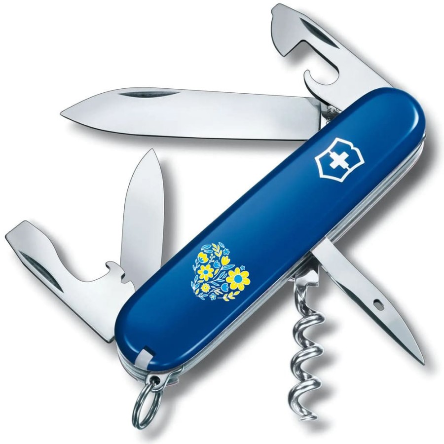 Ніж Victorinox Spartan Ukraine 91мм,12функ,син ,Квіткове серце