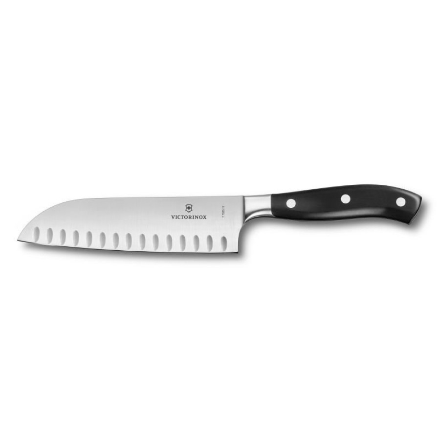 Набір кухонний Victorinox Grand Maitre Сhef's Cutlery Block 6шт з чорн. ручкою з підставкою (5 ножів, ножиці)