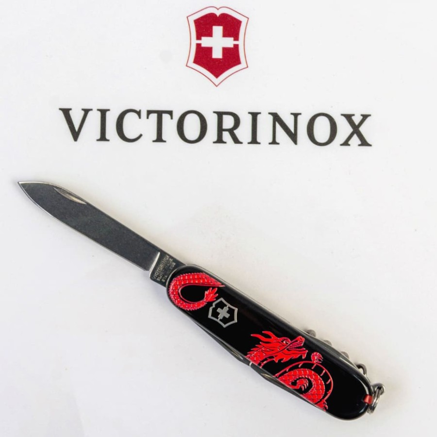 Ніж Victorinox Spartan Zodiac 91мм,12функ,чорн ,Червоний дракон