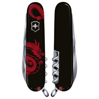 Ніж Victorinox Spartan Zodiac 91мм,12функ,чорн ,Червоний дракон