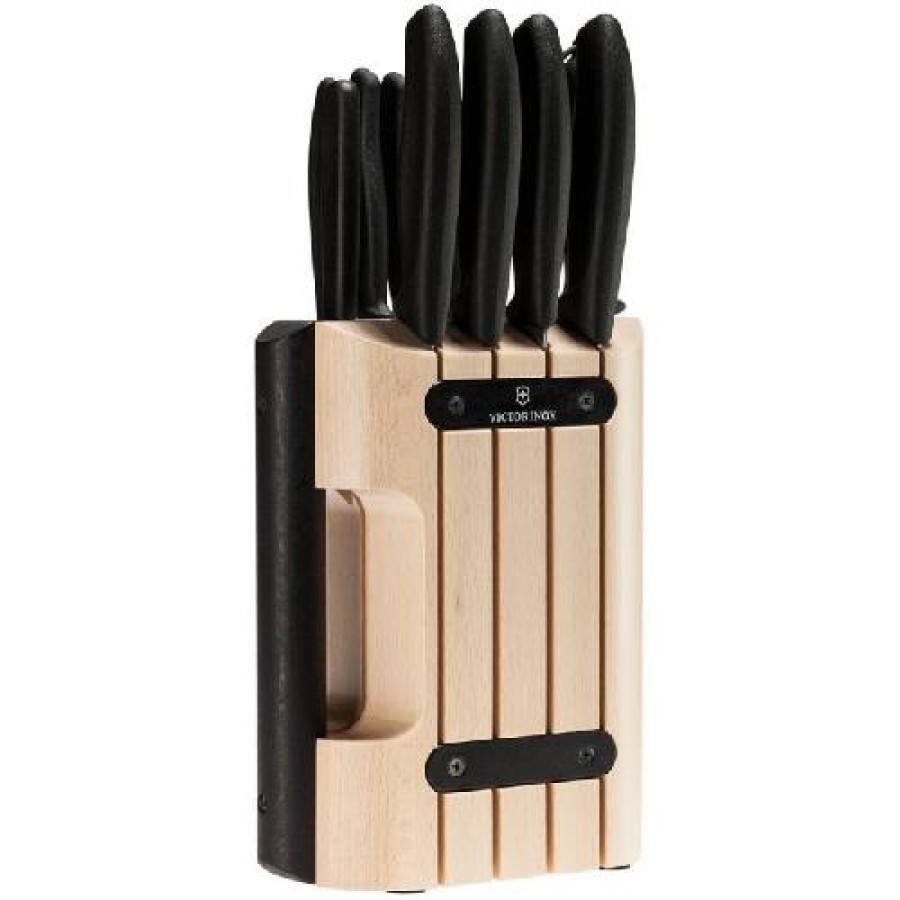 Набір кухонний Victorinox SwissClassic Cutlery Block 11шт з чорн. ручкою з підставкою (9 ножів,точило,овочечистка)