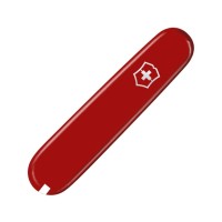 Накладка на ніж Victorinox 84мм red transparent передня з лого (kVa+)