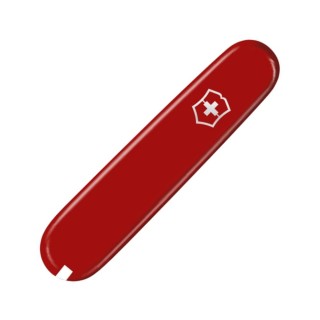 Накладка на ніж Victorinox 84мм red transparent передня з лого (kVa+)