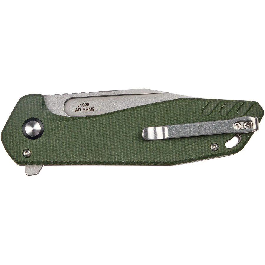Ніж CJRB Riff SW, AR-RPM9 Steel, Micarta green