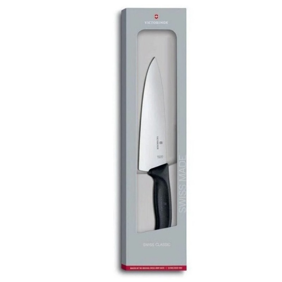 Кухонний ніж SwissClassic Carving 20см рифл. широк. с чорн. ручкой (GB)