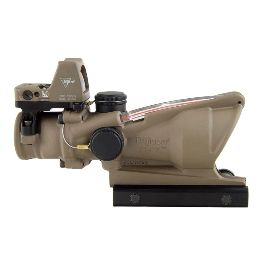 Комплект Trijicon приціл оптичний ACOG 4x32 BAC і приціл коліматорний RMR 3.25 МОА FDE