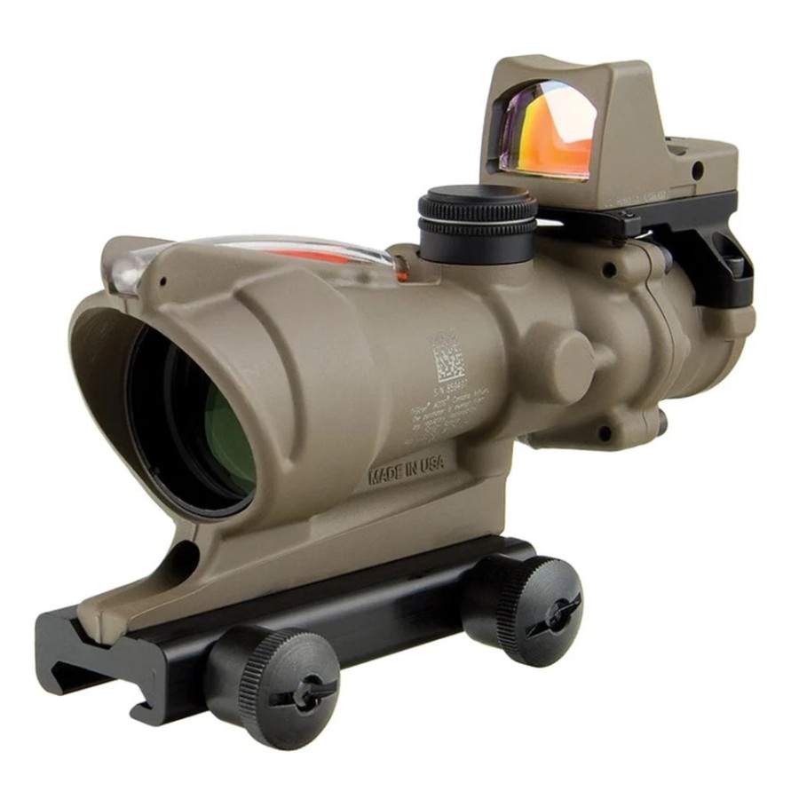 Комплект Trijicon приціл оптичний ACOG 4x32 BAC і приціл коліматорний RMR 3.25 МОА FDE