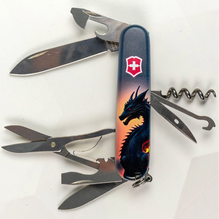 Ніж Victorinox Climber Zodiac 91мм,14функ ,Дракон в променях сонця