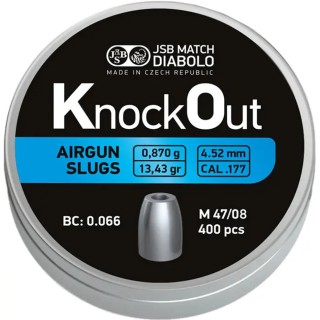 Кулі пневматичні JSB Diabolo KnockOut Slugs 4,52 мм , 0,870 г, 400 шт/уп