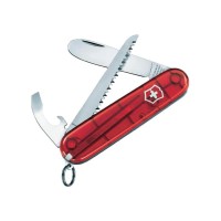 Ніж Victorinox My First 84мм,9функ,черв.прозор + ланцюж.41815 + шнур.4187