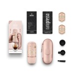 Портативна еспресо-кавоварка Wacaco Nanopresso рожева з чохлом, механічна, для меленої кави
