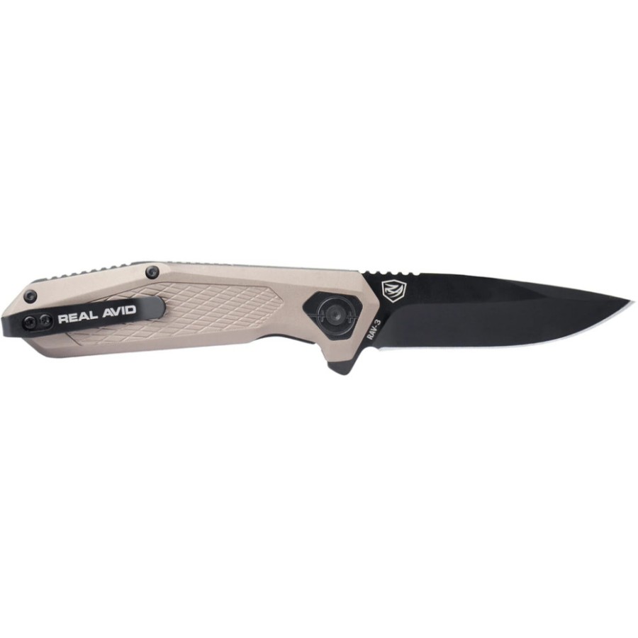 Ніж Real Avid RAV-3, Black Oxide, Aluminum + SS beige
