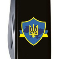 Складаний ніж Victorinox CLIMBER UKRAINE Тризуб на щиті зі стрічкою 1.3703.3_T1070u