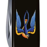 Ніж Victorinox Huntsman Ukraine 91мм,15функ,чорн ,Ластівка