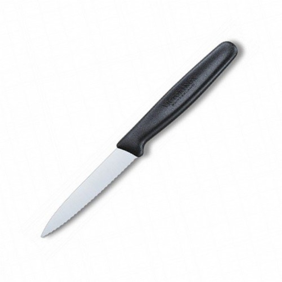 Кухонний ніж Victorinox Paring лезо 8см хвил. з чорн. ручкою