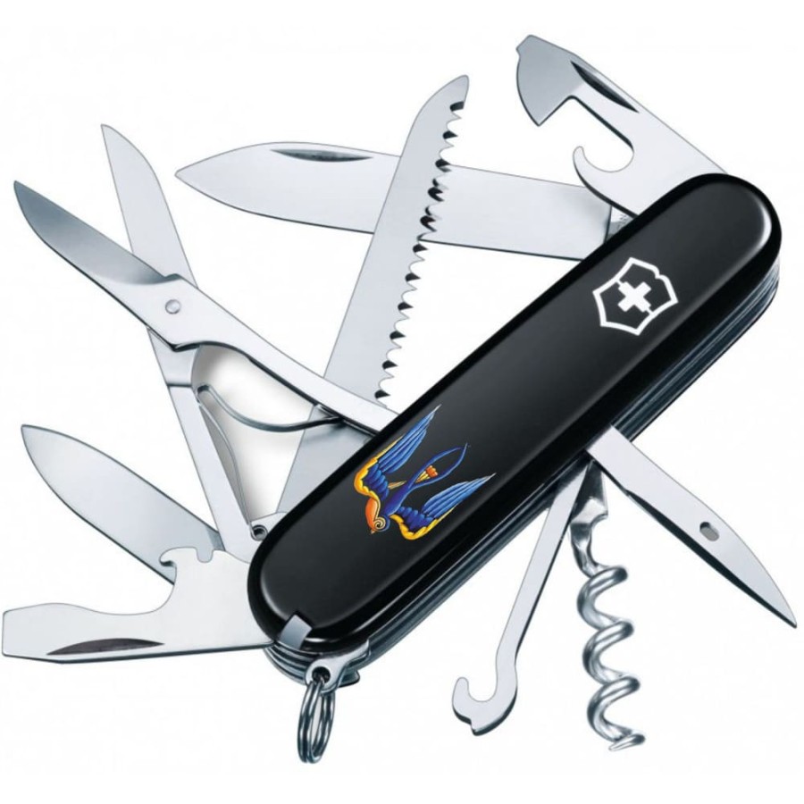 Ніж Victorinox Huntsman Ukraine 91мм,15функ,чорн ,Ластівка