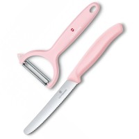 Набір кухонний Victorinox SwissClassic Paring Set 2шт з рож. ручкою (ніж, овочечистка Tomato and Kiwi) у подар.упак.