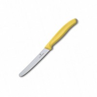 Кухонний ніж Victorinox SwissClassic Tomato&Sausage лезо 11см хвил. з жовт. ручкою
